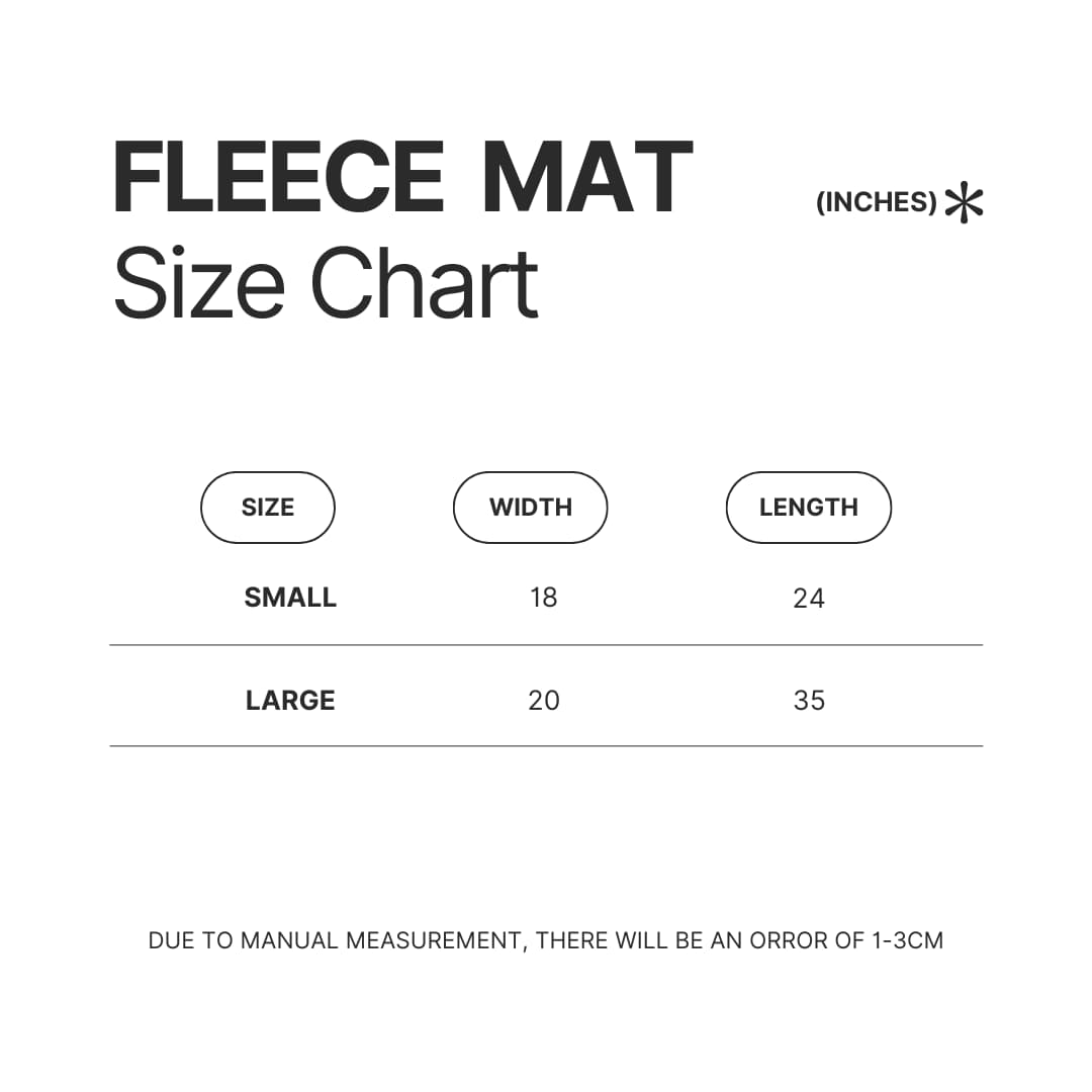 Fleece Mat Size Chart - Black Butler Merch