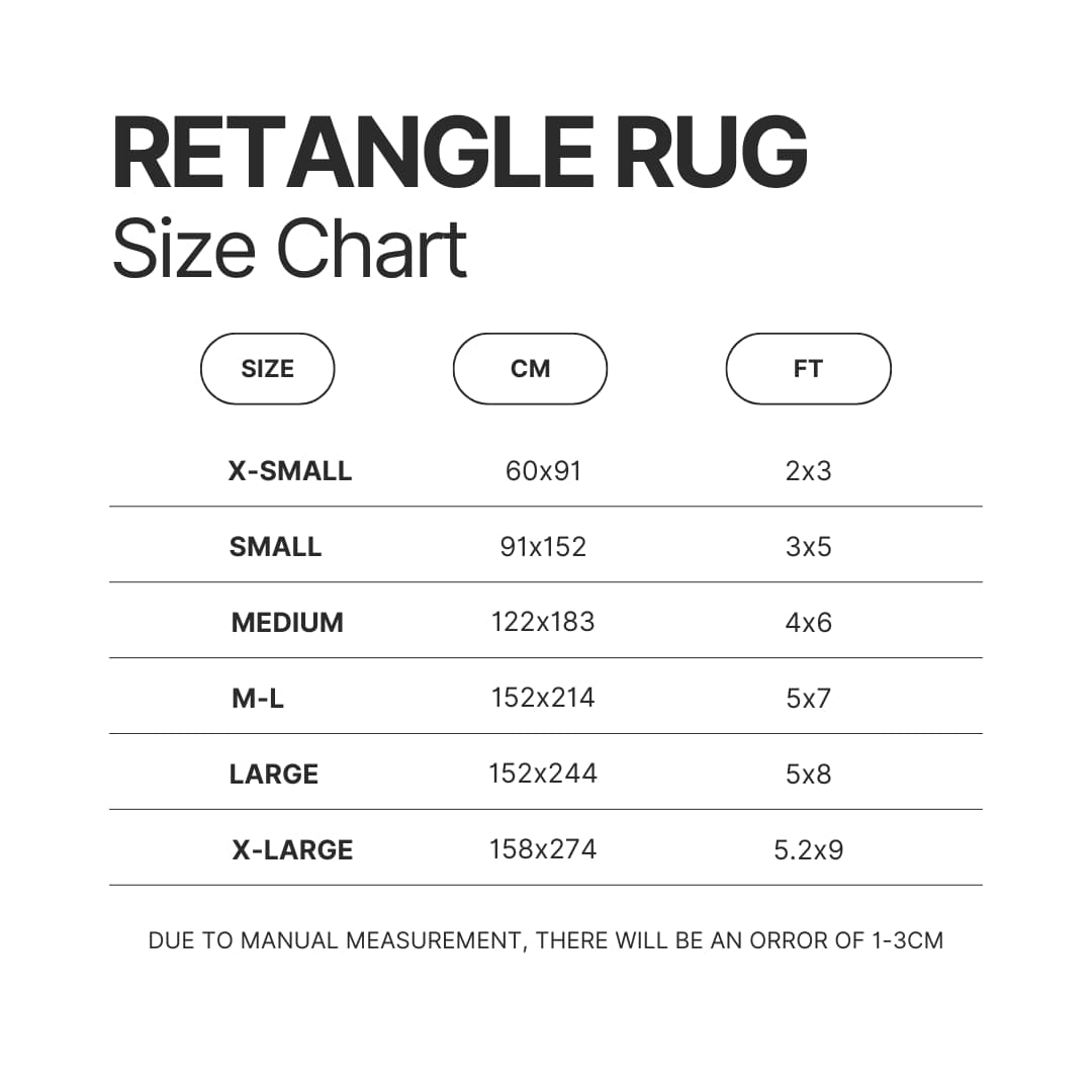 Retangle Rug Size Chart - Black Butler Merch