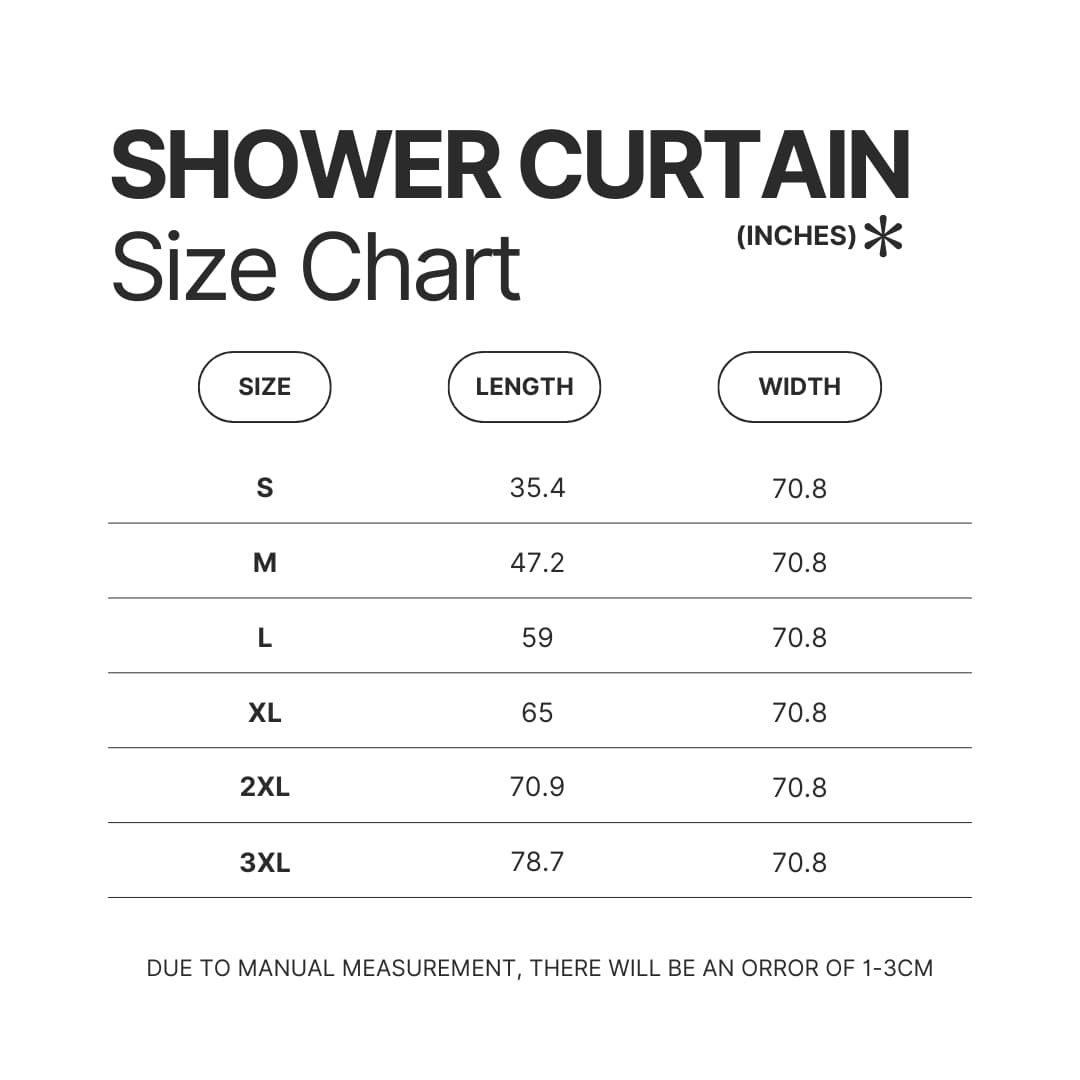 Shower Curtain Size Chart - Black Butler Merch