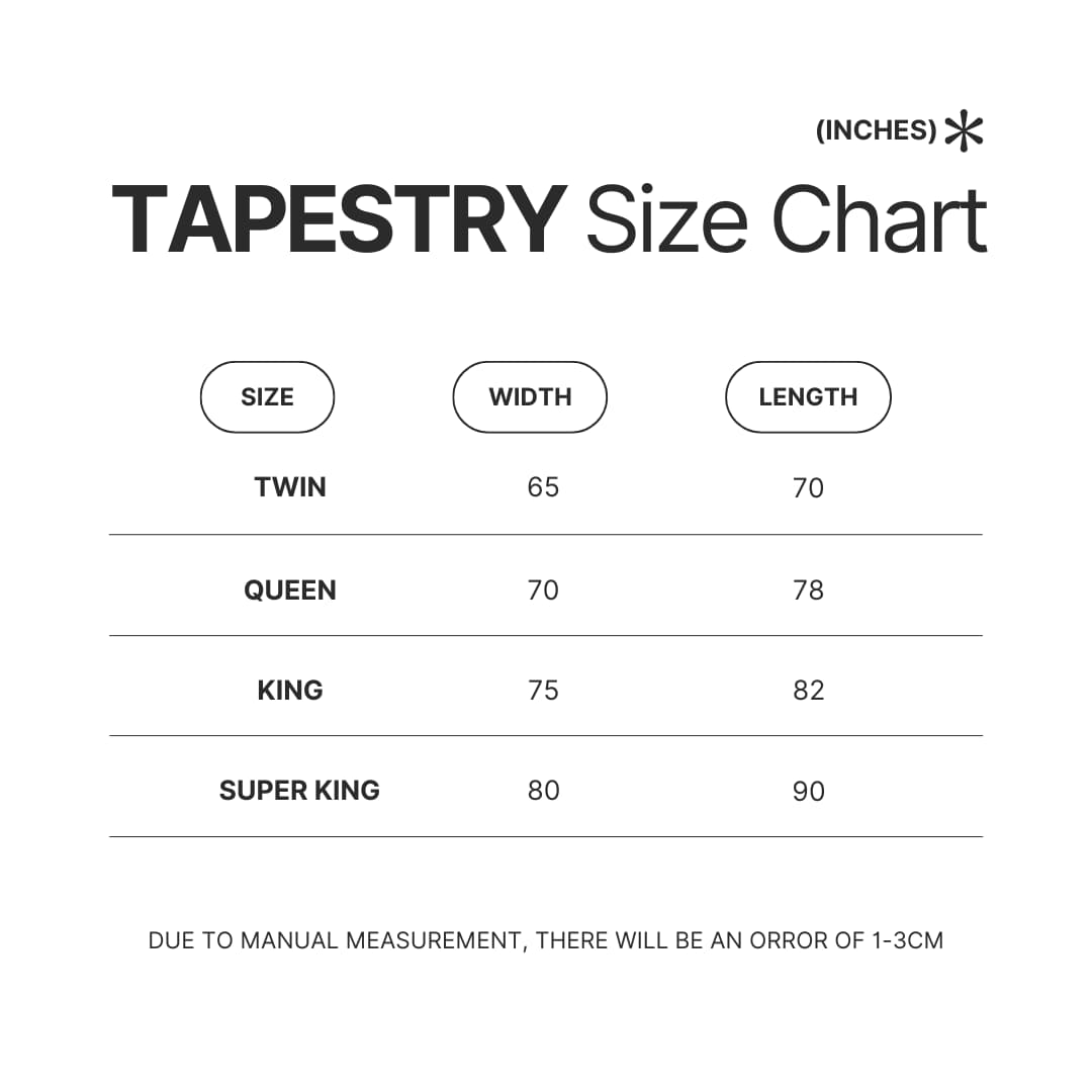 Tapestry Size Chart - Black Butler Merch