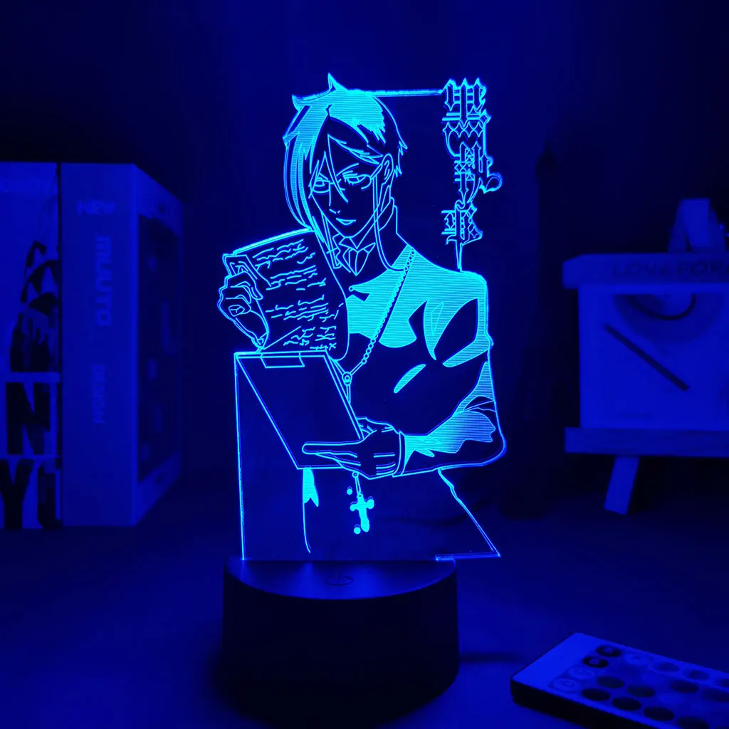 16 Colors Night light Anime Light Black Butler Led Night Light for Bedroom Decoration Colorful Nightlight 2 - Black Butler Merch
