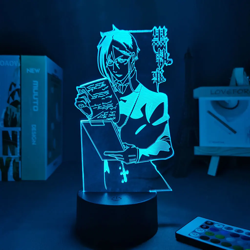 16 Colors Night light Anime Light Black Butler Led Night Light for Bedroom Decoration Colorful Nightlight 4 - Black Butler Merch