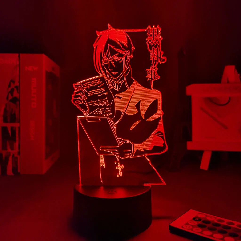 16 Colors Night light Anime Light Black Butler Led Night Light for Bedroom Decoration Colorful Nightlight 5 - Black Butler Merch