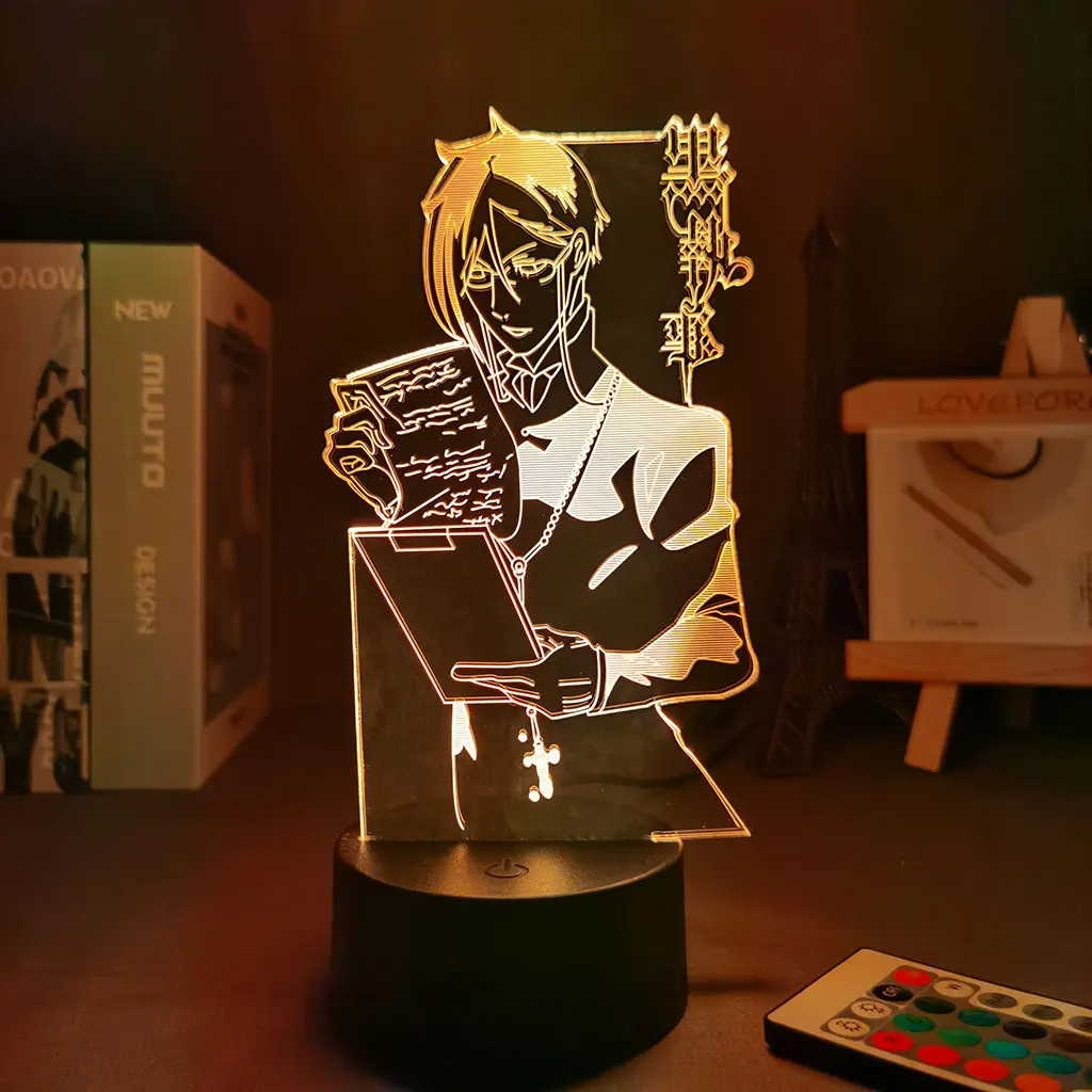 16 Colors Night light Anime Light Black Butler Led Night Light for Bedroom Decoration Colorful Nightlight - Black Butler Merch