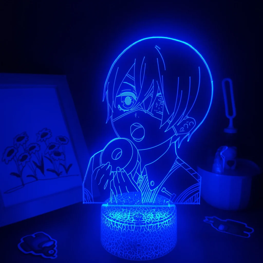 Black Butler Anime Figure Protagonist Ciel Phantomhive 3D Lamps Led Night Lights Manga Gift RGB Bedroom 5 scaled - Black Butler Merch