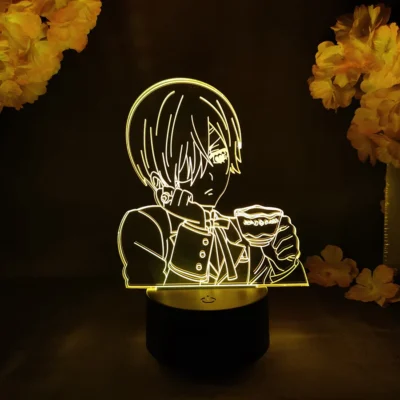 Ciel Phantomhive LED Anime Lamp Kawaii Room Decor 3D Hologram Nightlight Child Kids Bedroom Table Decoration - Black Butler Merch
