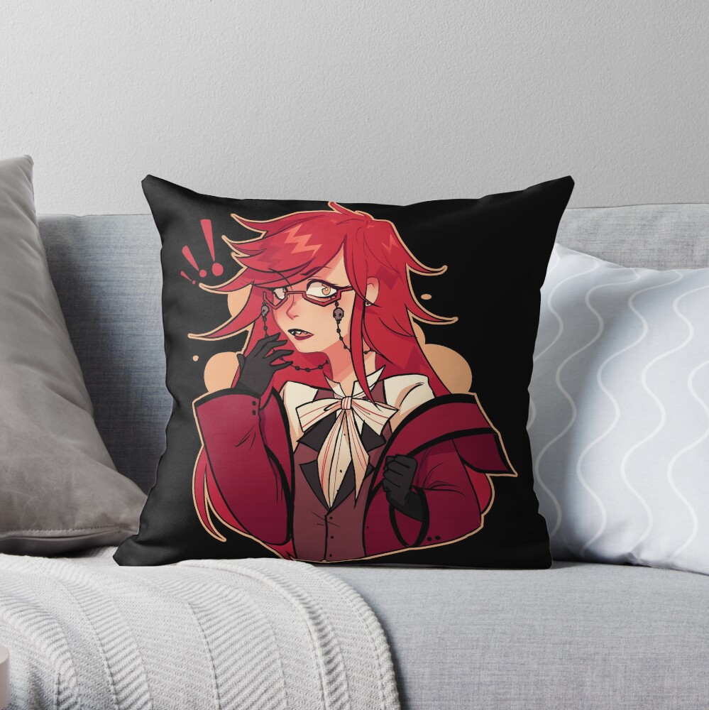 Grell Sutcliff Throw Pillow - Black Butler Merch